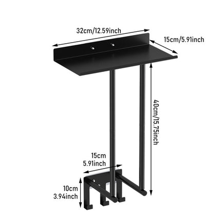Bathroom Towel Rack Wall Mounted Storage Shelf Multifunction Holder for Toilet