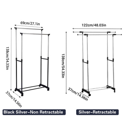 Double Rail Clothes Drying Rack For Indoor Outdoor Laundry Space Saving Durable