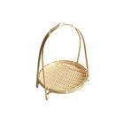 Bamboo Woven Handbasket Round Handle for Snacks Fruits Home Storage Decor