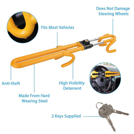 Adjustable Car Steering Wheel Lock Anti Theft Security Bar for Vehicle Protect