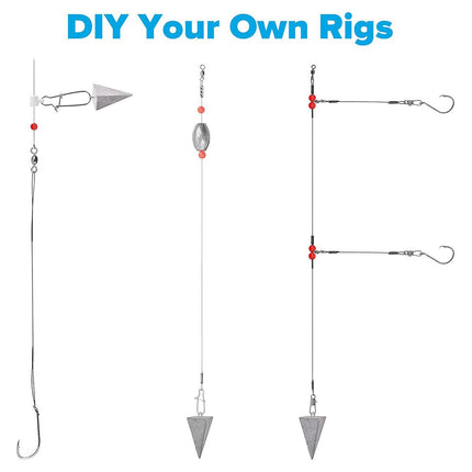 Four Sided Triangular Fishing Lead Sinker with Ring Conical Drop Weight Tackle