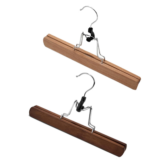 10pcs Solid Wood Skirt Clip Non Slip Hanger Flannel Trouser Clothes Organizer