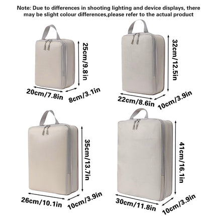 4PCS Storage Compression Bags Luggage Travel Packing Cubes Organiser Suitcases