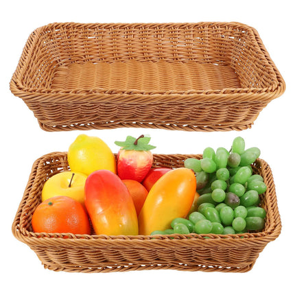 Hand Woven Rattan Tray Snack Serving Dish Hotel Fruits Pastry Plate Basket