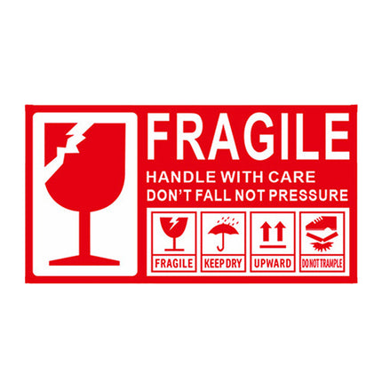 Fragile Warning Self Adhesive Sticker For Express Shipping Courier Alert Use