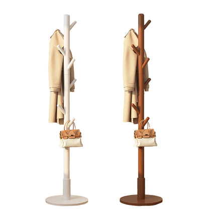 Floor Coat Rack with 8 Hooks Space Saving Standing Clothes Hanger Organiser