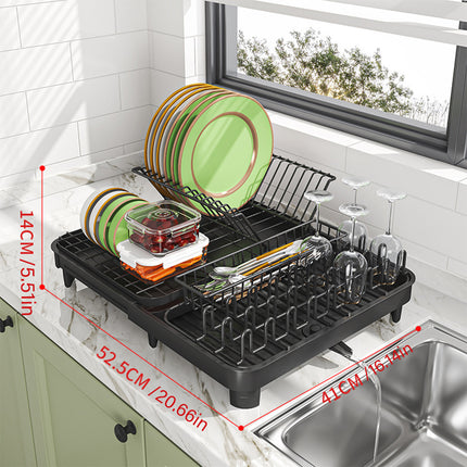 Kitchen Bowl Plate Storage Rack Sink Chopstick Holder Dish Draining Shelf