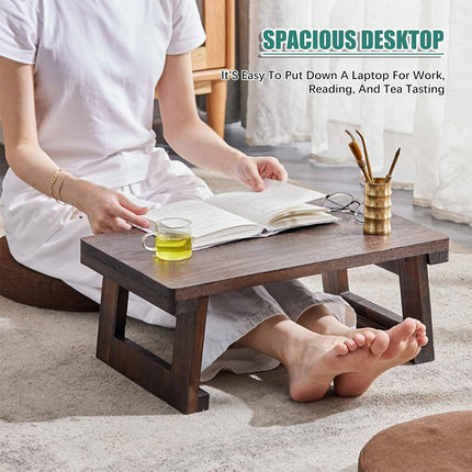 Solid Wood Tatami Foldable Low Table Japanese Style Space Saving Side Table