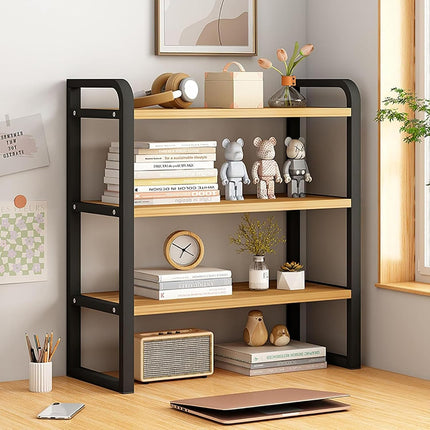 3-Tier Adjustable Desktop Storage Rack Space Saving Sturdy for Office Home Use