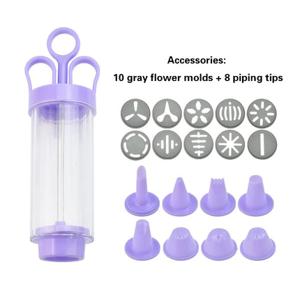 Cookie Gun With Molds Icing Piping Tool Baking Decorating Set For Cake Cupcake