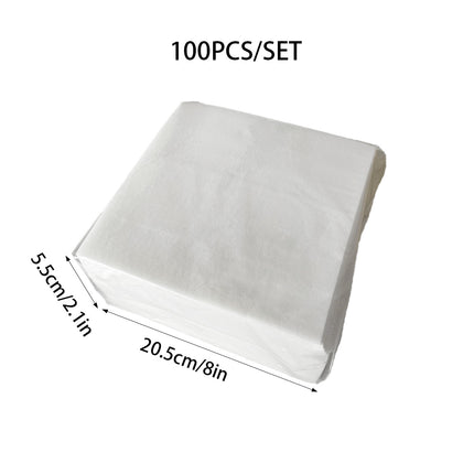 Lint Free Cleaning Napkins 100 Pack White Soft Wipes