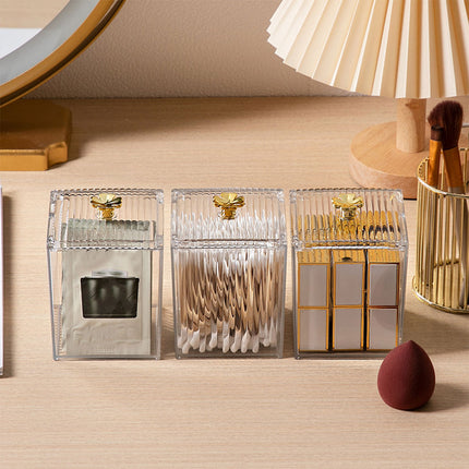 3PCS Transparent Storage Box Desktop Organiser Small Clear Container for Office