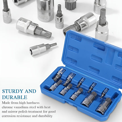 10pcs Socket Set Auto Repair Tool Socket Wrench Ratchet Driver Mechanic Tool Kit