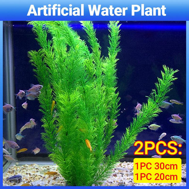 2Pcs Artificial Fake Plastic Water Grass Plants For Fish Tank Aquarium Decor - Aimall