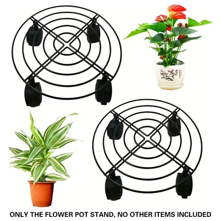 2PCS Mobile Plant Stand with Brake Wheels Adjustable for Potted Plants Easy Move