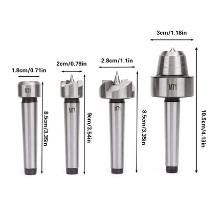 4pcs Woodworking Lathe Center Set Rotary Live Center Tool Kit Turning Machine