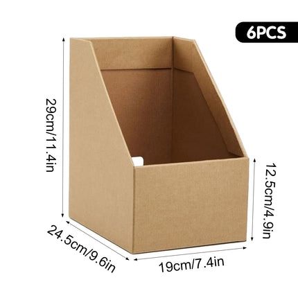 6PCS Kraft Paper Desktop Storage Box for Document Organization Office Supplies