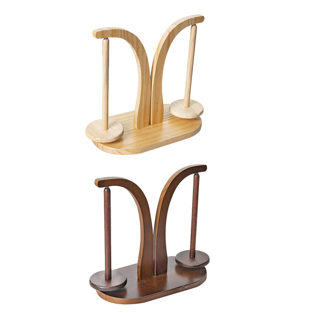 Wooden Rotating Yarn Holder Stand Bobbin Wool Dispenser for Knitting Crochet