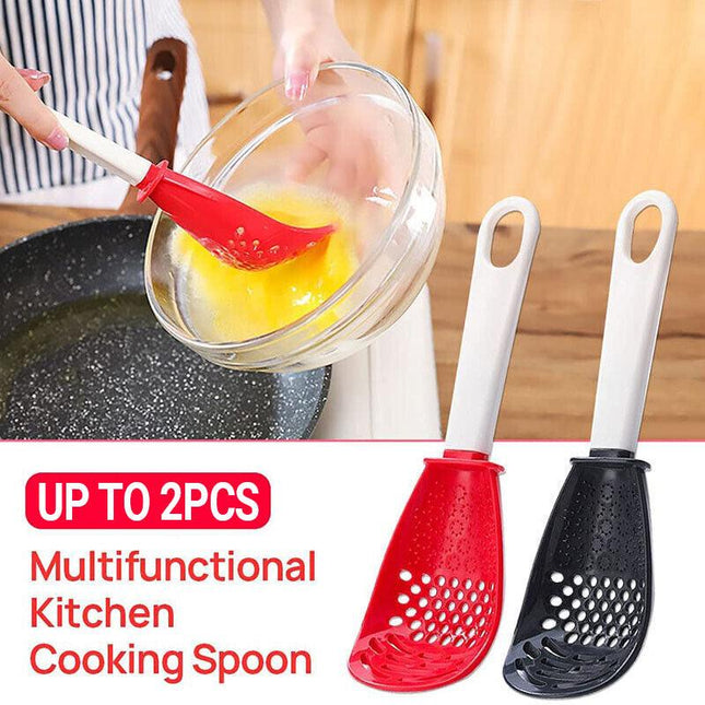 Multifunction Kitchen Cooking Spoon Tool Skimmer Garlic Press Potato Ricer Scoop - Aimall