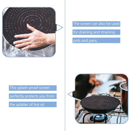 Kitchen Grease Screen Oil Splash Protection Reusable Heat Resistant Easy Clean