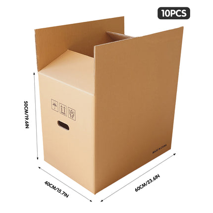 10PCS Portable Hard Cardboard Box Built In Handle Moving Shipping Storage Use