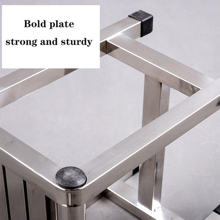 Household Waterproof Stainless Steel Square Stool  Anti Slip Durable SpaceSaving