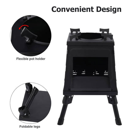Camping Cassette Stove Portable Windproof Folding Gas Burner For Outdoor BBQ