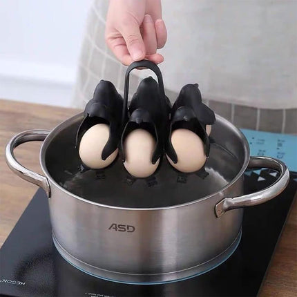 Penguin Shape Egg Holder Boil Cooker Can Hold Up To 6 Eggs Compatible Egguins