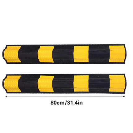 2PCS Parking Lot Corner Protector Heavy Duty Rubber Highlight Reflection Durable