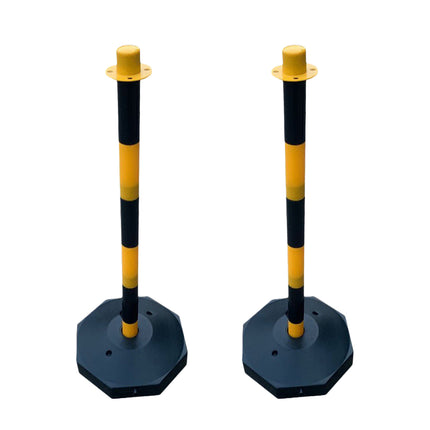 2PCS Safety Delineator Post 82cm Sand-Fillable Base 2 Colours for Crowd Control