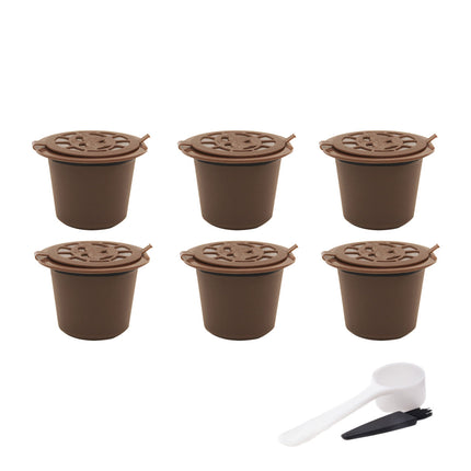 6PCS Reusable Coffee Capsule Coffee Filter Food Grade Fit Most Coffee Machines