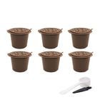 6PCS Reusable Coffee Capsule Coffee Filter Food Grade Fit Most Coffee Machines