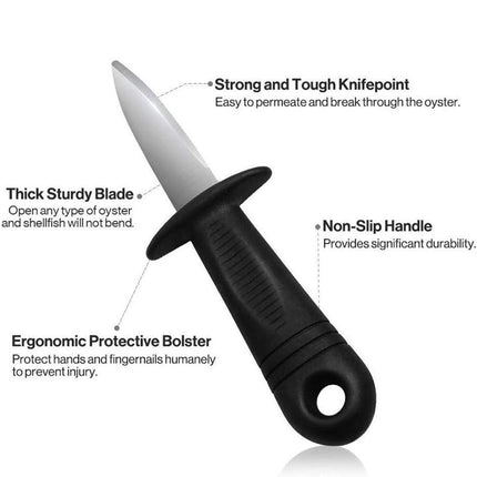 6PCS Stainless Steel Oyster Knife Non Slip Handle Scallop Shell Opener Shucking