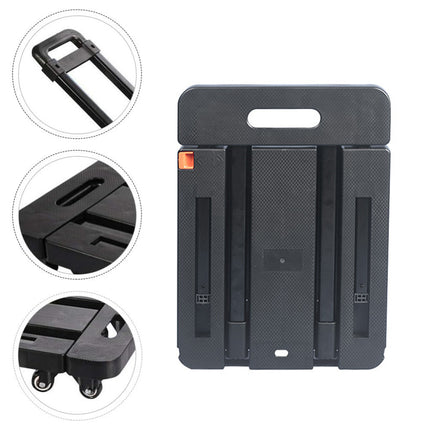 Foldable Trolley Cart Pull Rod Plastic Universal Wheel Shopping Carrier Use