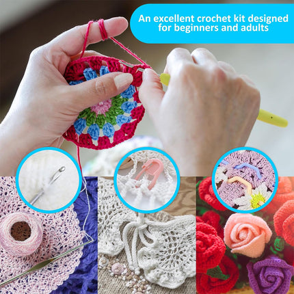 73PCS Knitting Sewing Kit Set with Needles Threads Scissors for Sewing Projects