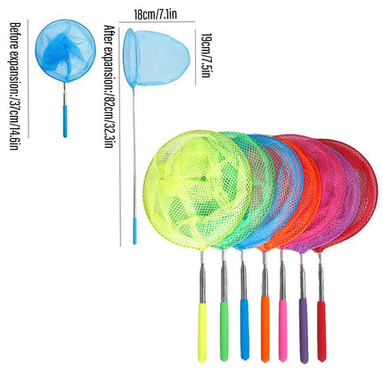 7pcs Telescopic Fishing Net Small Insect Catching Net Outdoor Fun Toy Set