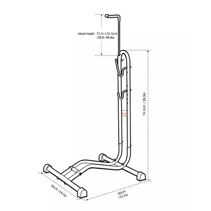 L Display Bike Parking Stand Vertical Adjustable Hook