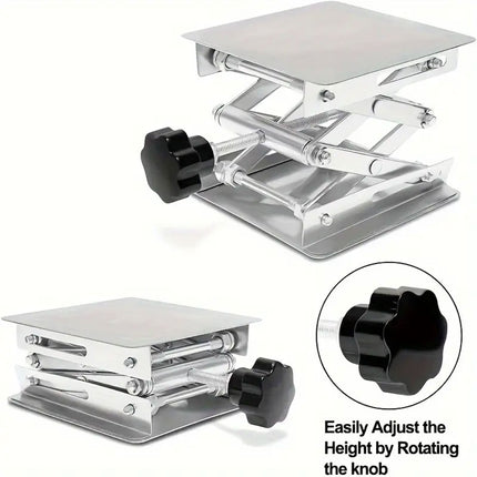Lifting Platform Stainless Steel Manual Control Stand 10x10CM Adjustable Tool