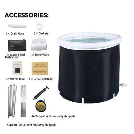 Portable Folding Soaking Tub 75x75cm Inflatable Rim