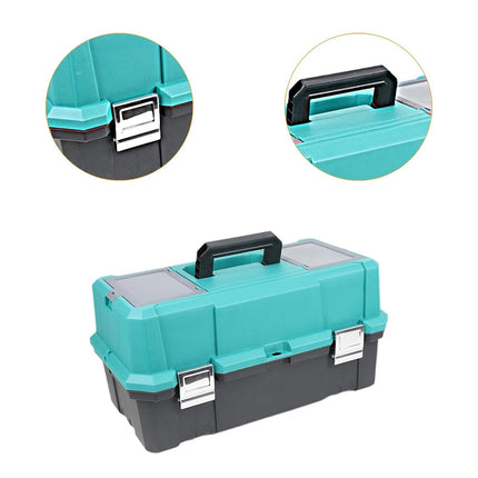 3 Tier Portable Tool Box Organiser with Fold Out Trays for Home Garage Repair