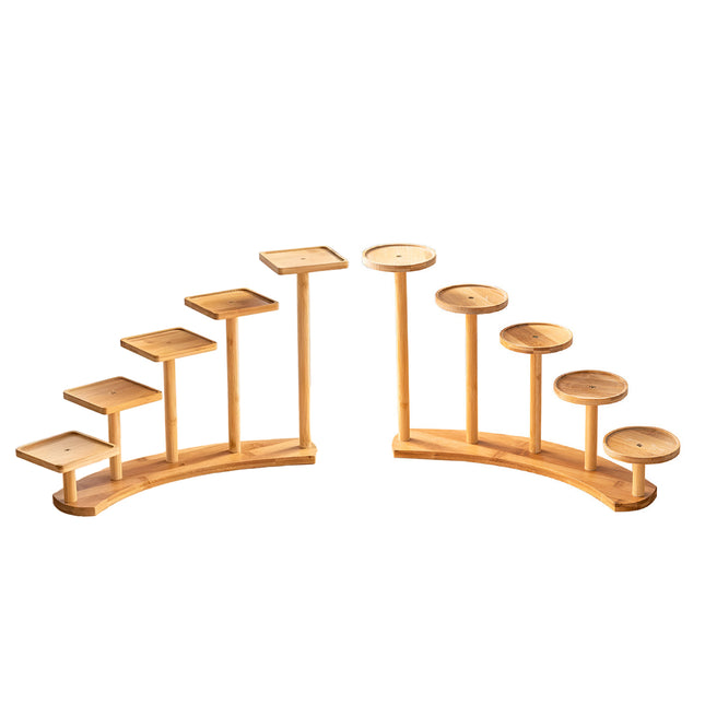 Bamboo Indoor Desktop Flower Stand for Living Room Office MultiTier Plant Holder