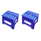 2PCS Plastic Folding Stool Set Portable Space Saving Step Stools Indoor Outdoor