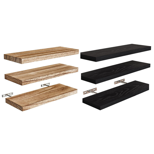 3 PCS Wooden Wall Shelf Single Board Wall Mounted Home Decor Living Room Bedroom