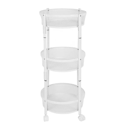 Foldable 3 Tier Rolling Cart Metal Vegetable Storage Basket Organizer Trolley
