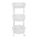 Foldable 3 Tier Rolling Cart Metal Vegetable Storage Basket Organizer Trolley