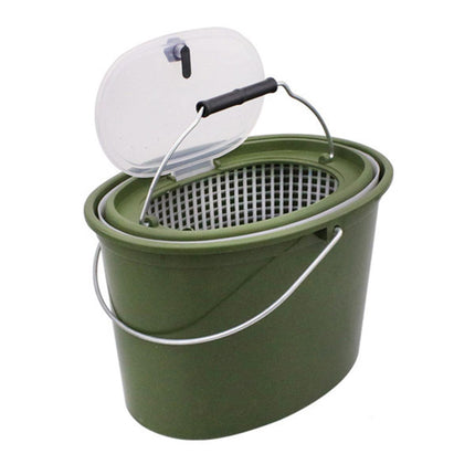 Portable Double Live Fish Bucket Breathable Fish Storage Container for Fishing