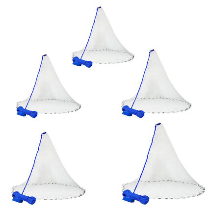 Hand Cast Net Ring Free Fishing Net for Outdoor Catching Shrimp Bait Fish