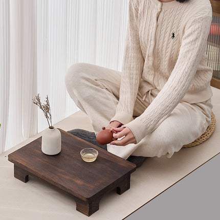 Solid Wood Low Tatami Coffee Table 50cm Japanese Floor Tea Table for Bay Window