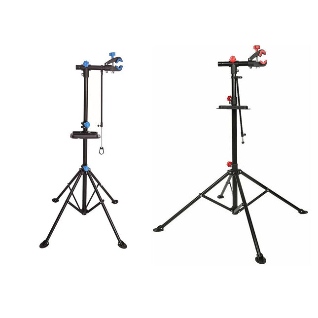 Steel Foldable Bike Repair Stand Blue or Red Accents