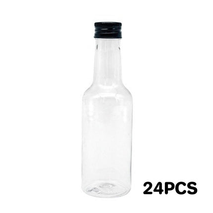 24PCS Small Plastic Wine Bottle Beverage Juice Container Reusable Clear Bottle